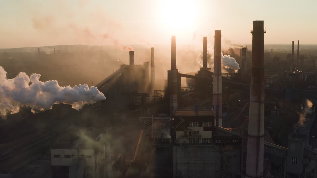 Smoke factory pipe warning zone sun sunset nature power smog chimney