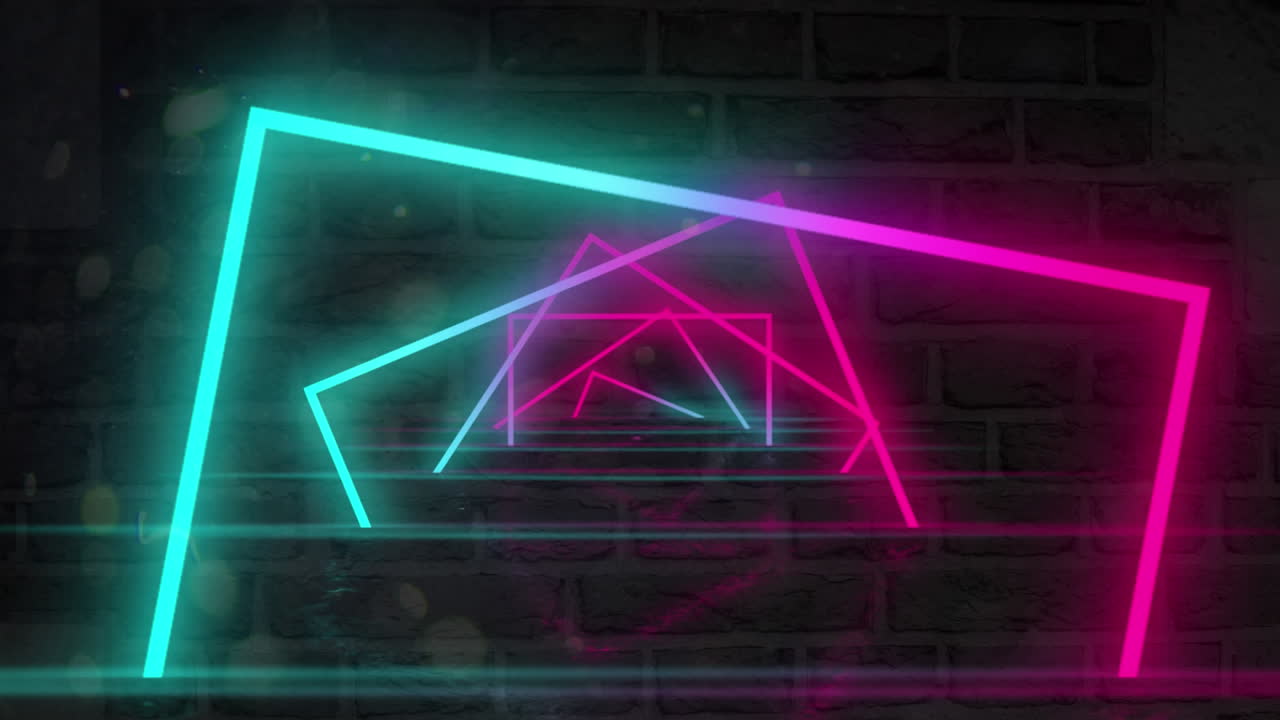 animación de coloridas formas geométricas múltiples en un fondo oscuro