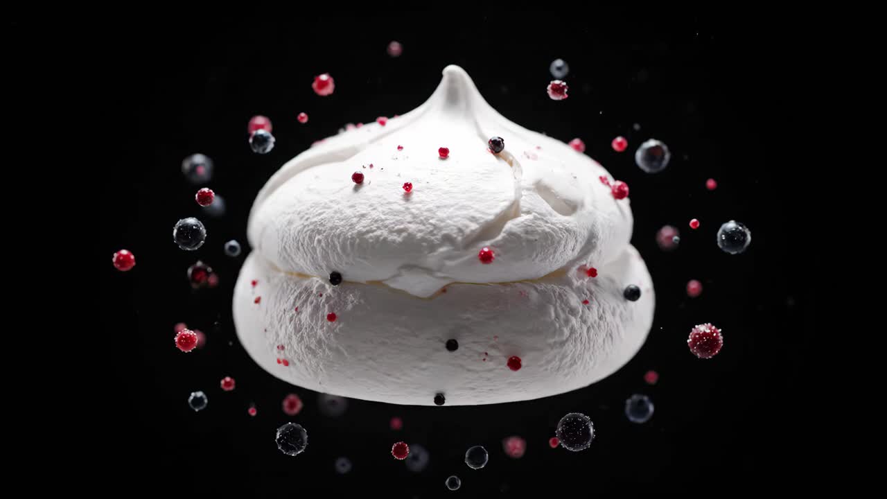 Meringue dessert with berries