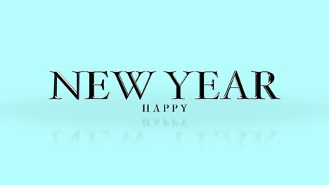 texto de feliz año nuevo de estilo elegante en degradado azul