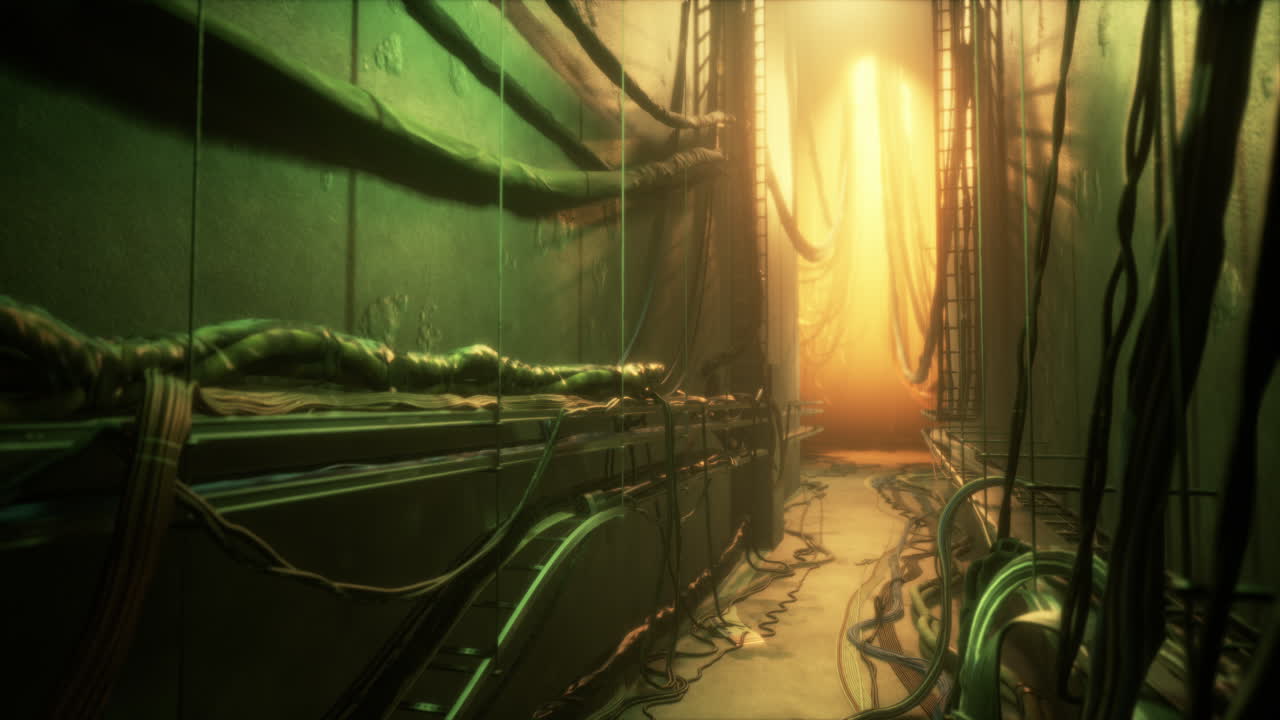 misterioso corredor subterráneo brillante