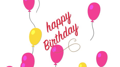 primer plano animado feliz cumpleaños texto sobre fondo de vacaciones 4