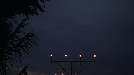 evening plane landing