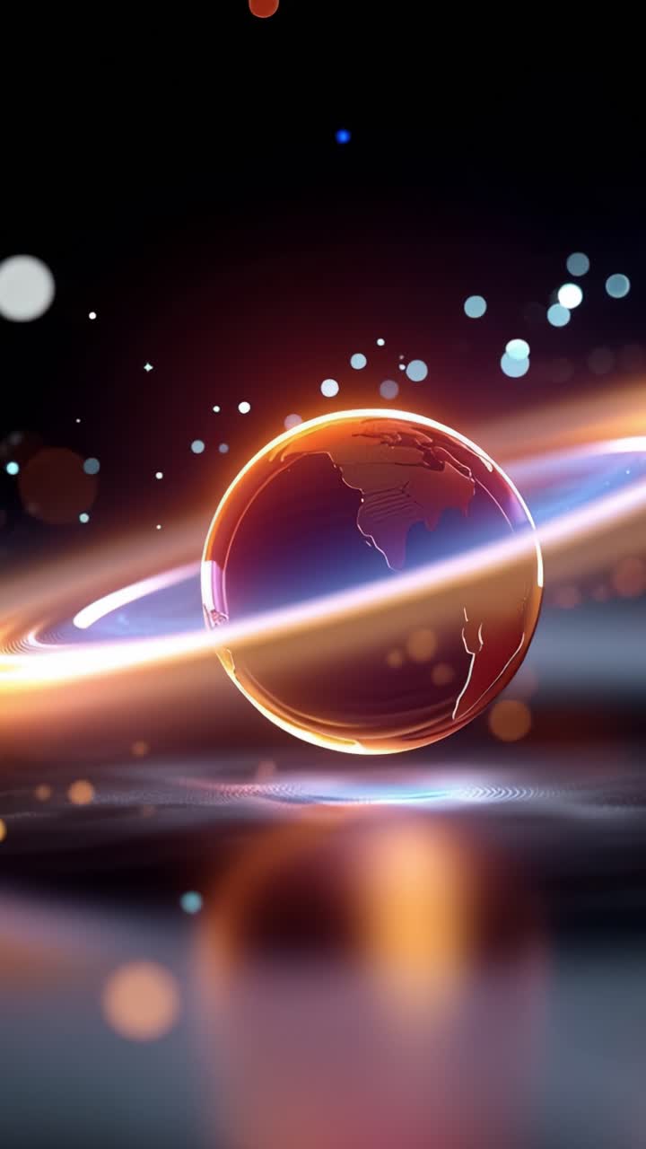 Eine atemberaubende visuelle Darstellung eines Planeten, umgeben von einem leuchtenden Ring und funkelnden Partikeln, die die Schönheit des Weltraums in zwei fesselnden Bildern einfängt.