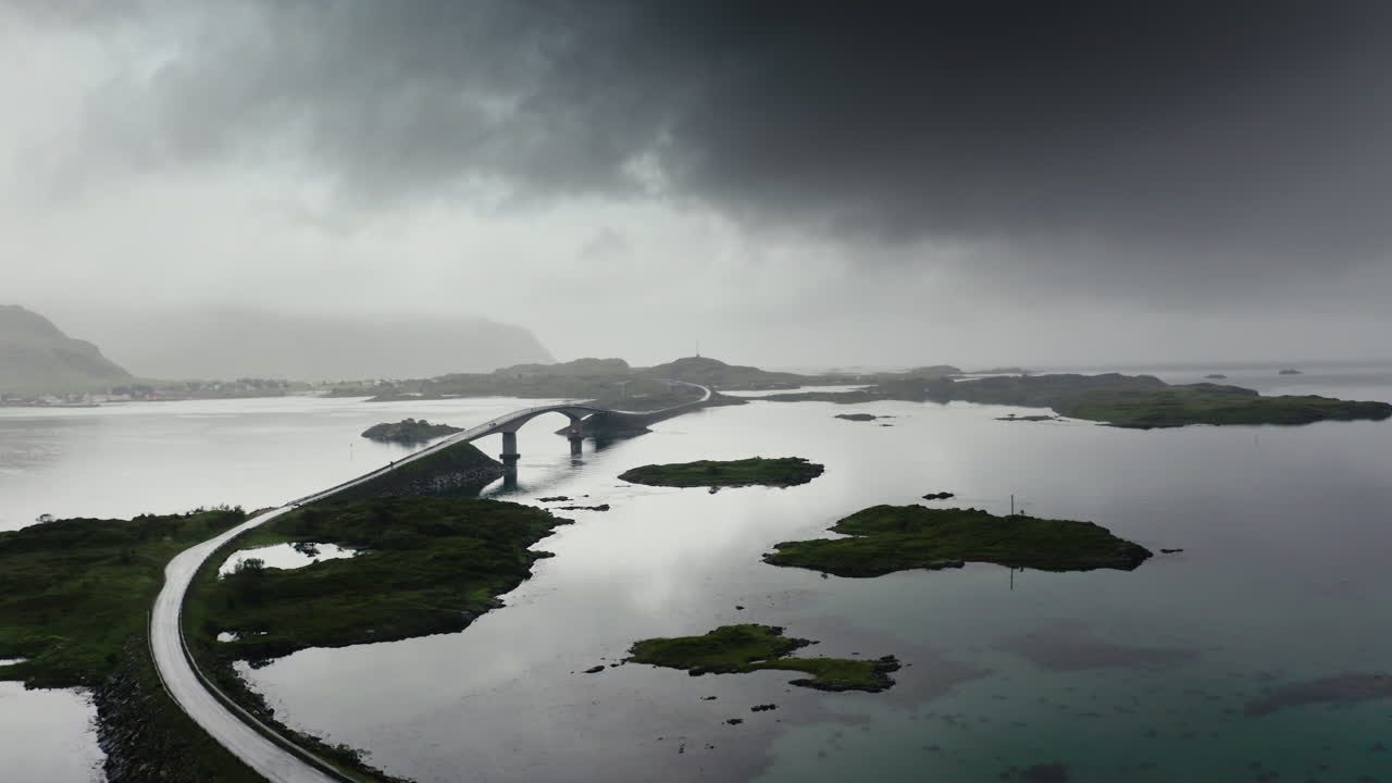 Lofoten Islands aerial landscape