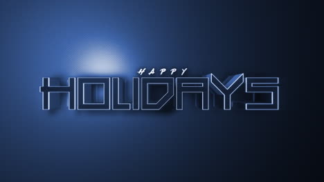 monochrome happy holidays on dark blue gradient