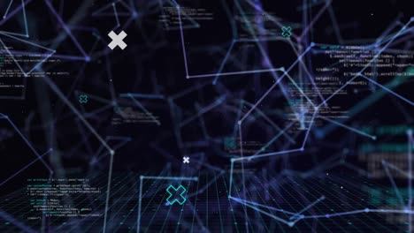 network of connections against blue background