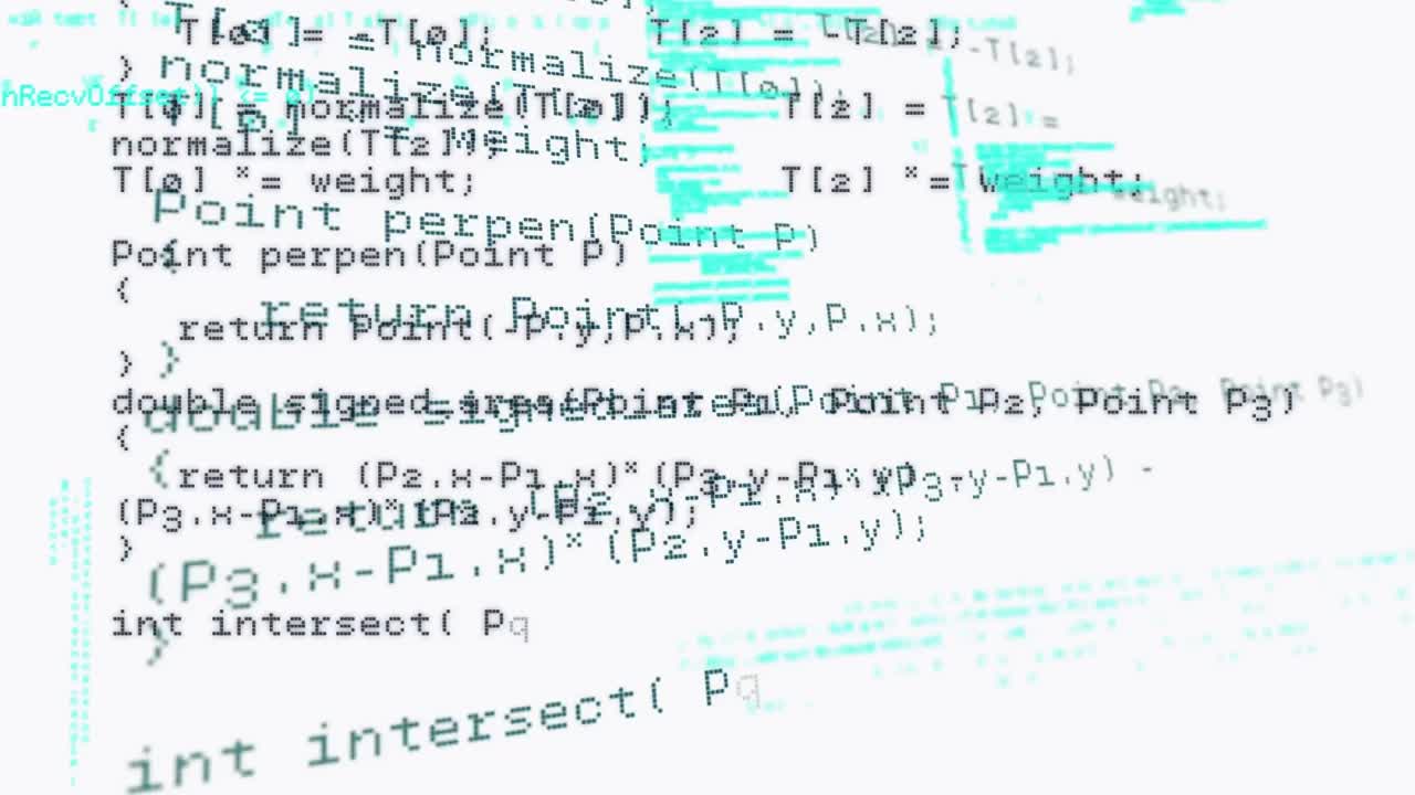 Animation of green data processing on white background