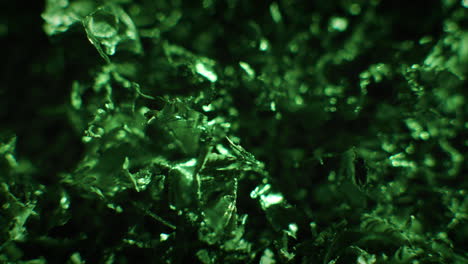 emerald color metal fillings close-up shot