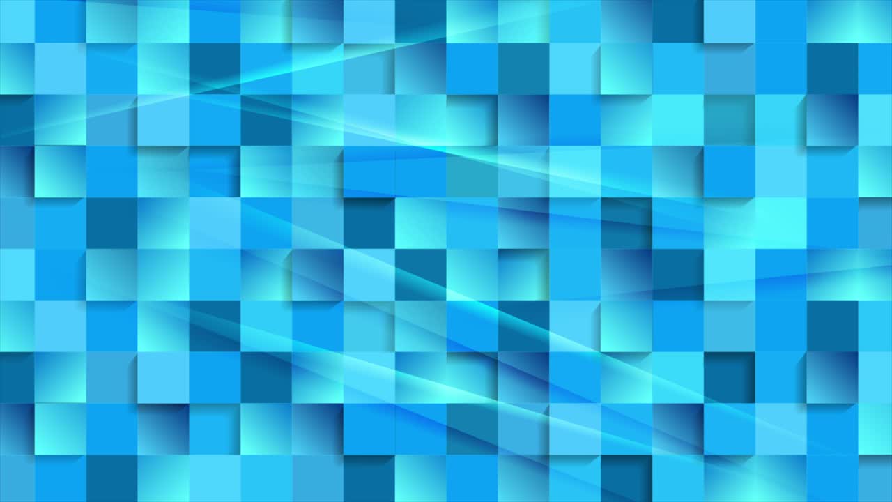 파란색 반이는 모자이크 사각형으로 추상적인 기술 모션 배경