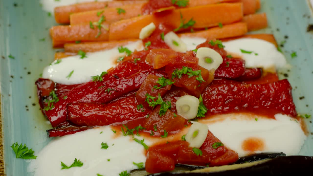 클로즈업 긴 채소 애피테이저