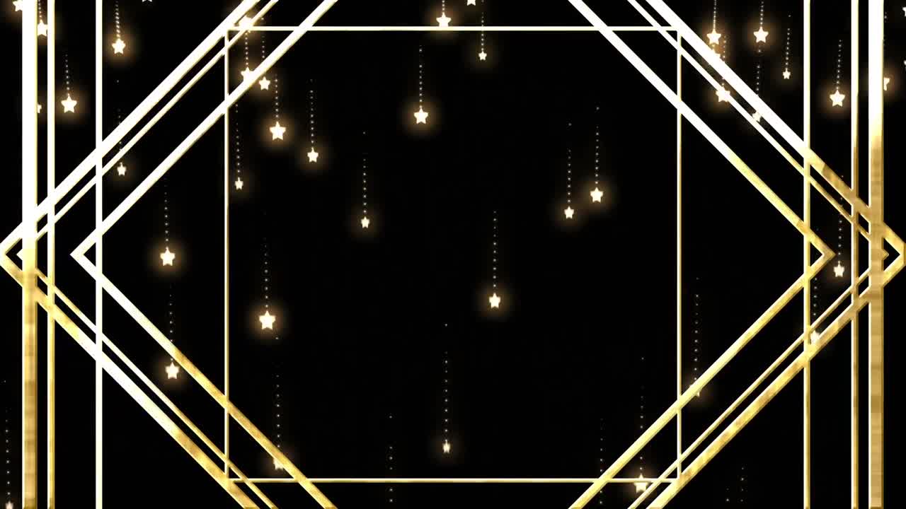 검은 바탕에 있는 모양과 별의 애니메이션