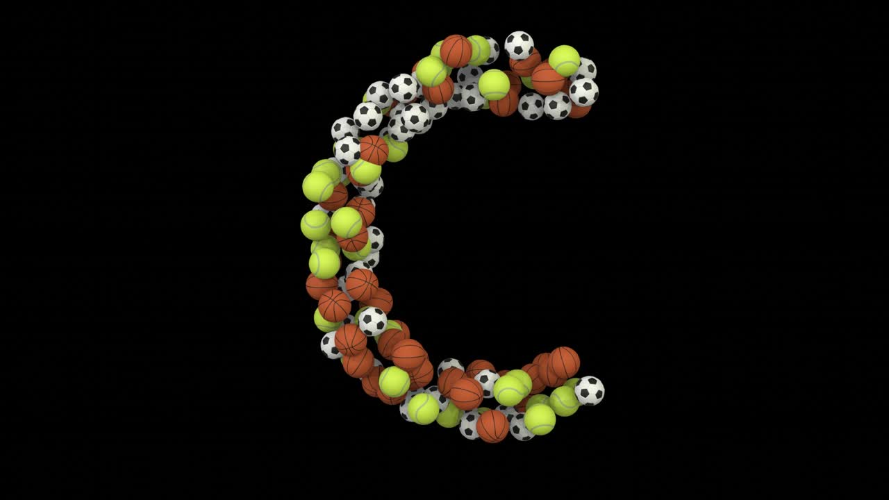 Sports Ball Themed Font  Letter C