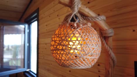 authentic floor lamp in the cabin house