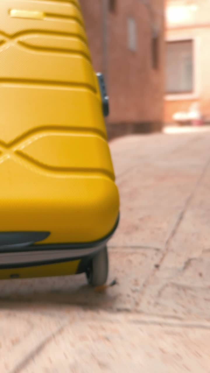 Close-up of a Yellow Suitcase