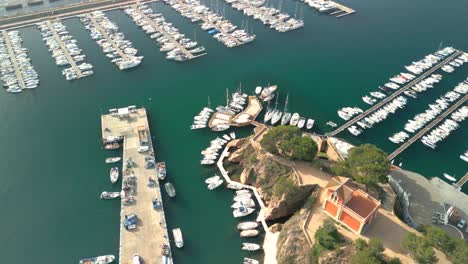 drone aerial images of the port of sant feliu de guíxols in the costa brava de gerona port deportivo