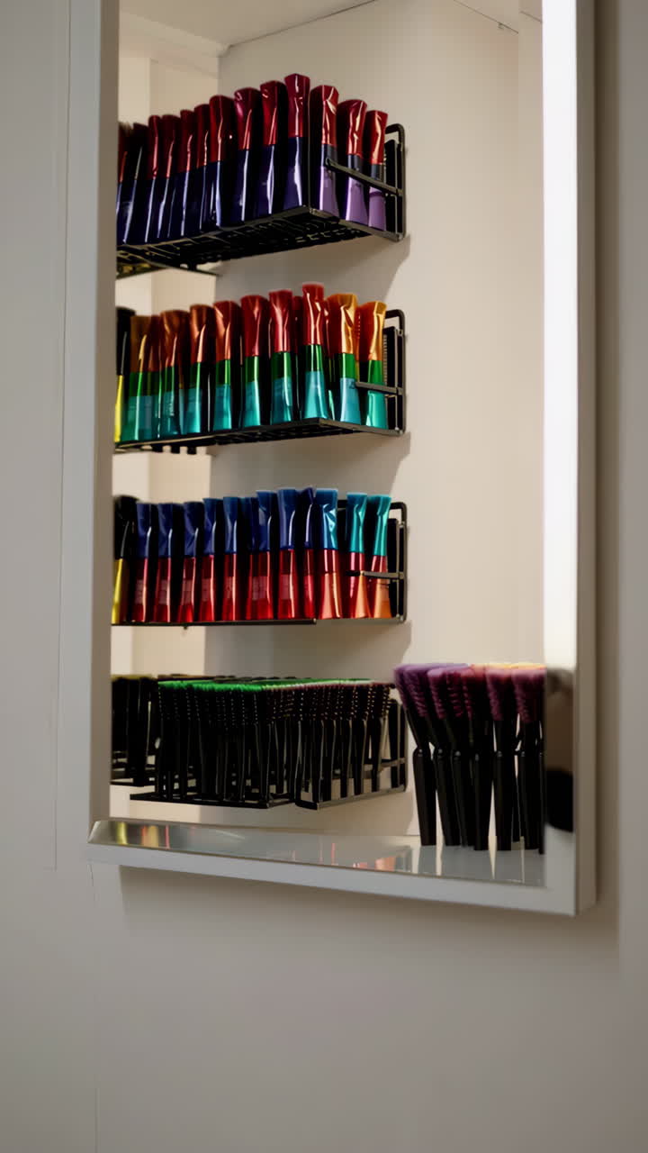 Hair Salon Display with Colorful Products