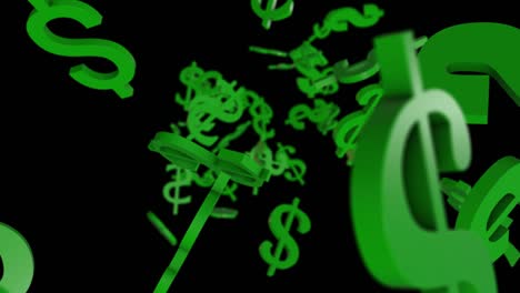 el fondo del personaje del dólar volador 4k
