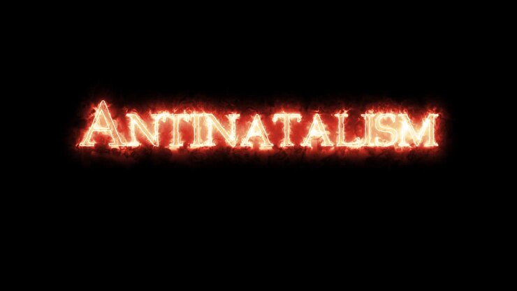 Antinatalism written with fire. Loop