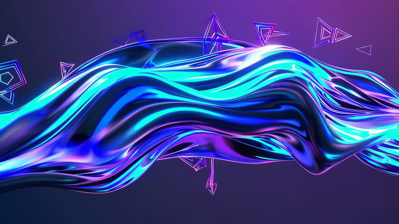 Abstract Liquid Forms with Neon Glowing Colors