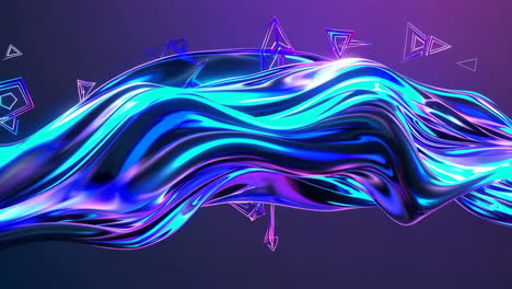 abstract liquid forms with neon glowing colors
