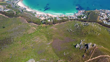 Aerial-looking-straight-down-over-small-rich-villages-and-enclaves-south-of-Cape-Town-South-Africa