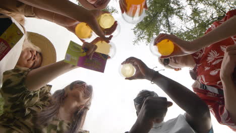 friends in a music festival outdoors