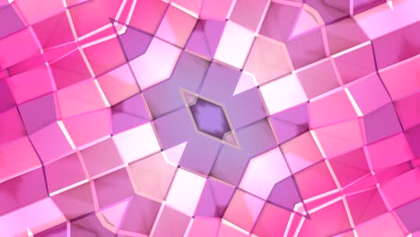 fondo 3d abstracto simple en color gradiente púrpura rojo, estilo poli bajo como fondo geométrico moderno o entorno matemático con efecto caleidoscópico. 4k uhd o bucle sin costuras fullhd. 30
