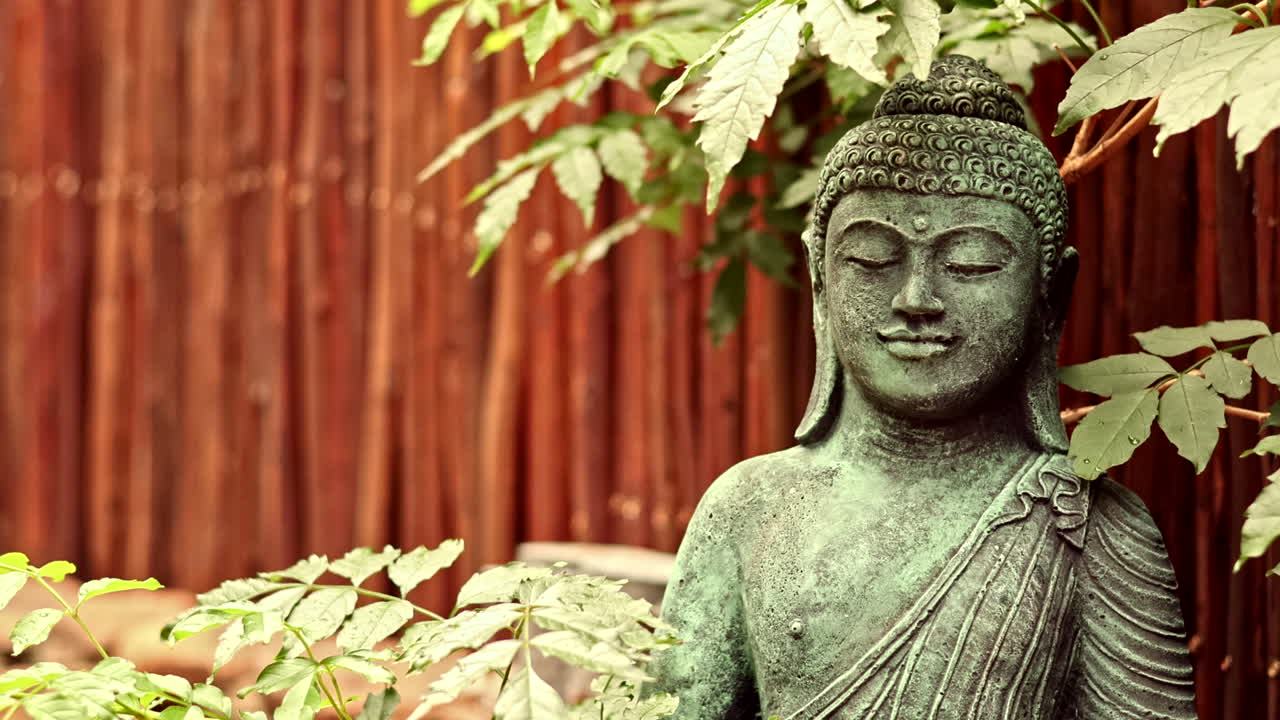 Serene Buddha Statue in a Peaceful Garden