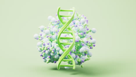 biological dna and organic protein structure, 3d rendering.