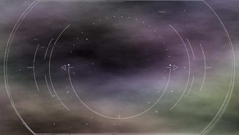 una pantalla futurista que explora la superficie nebulosa del planeta