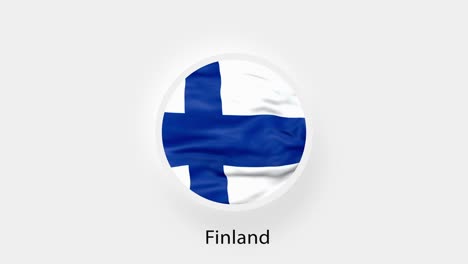 finland circular flag loop. animated national flag of finland. realistic finland flag waving. 4k