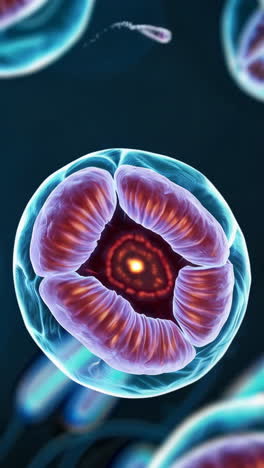 detailed 3d visualization of a protozoan cell