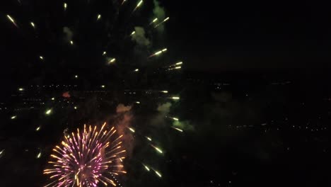 vistas aéreas de los fuegos artificiales del 4 de julio