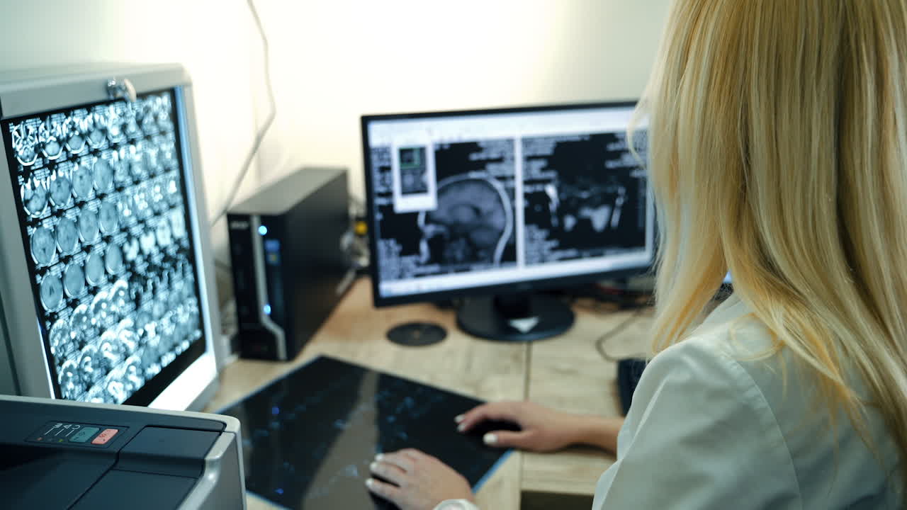 Doctor reviewing medical images