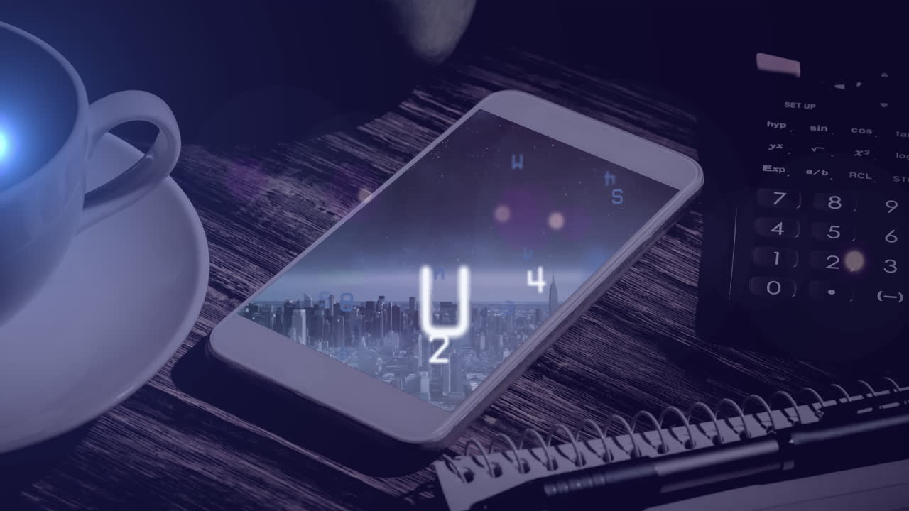 Animation of financial data processing over smartphone