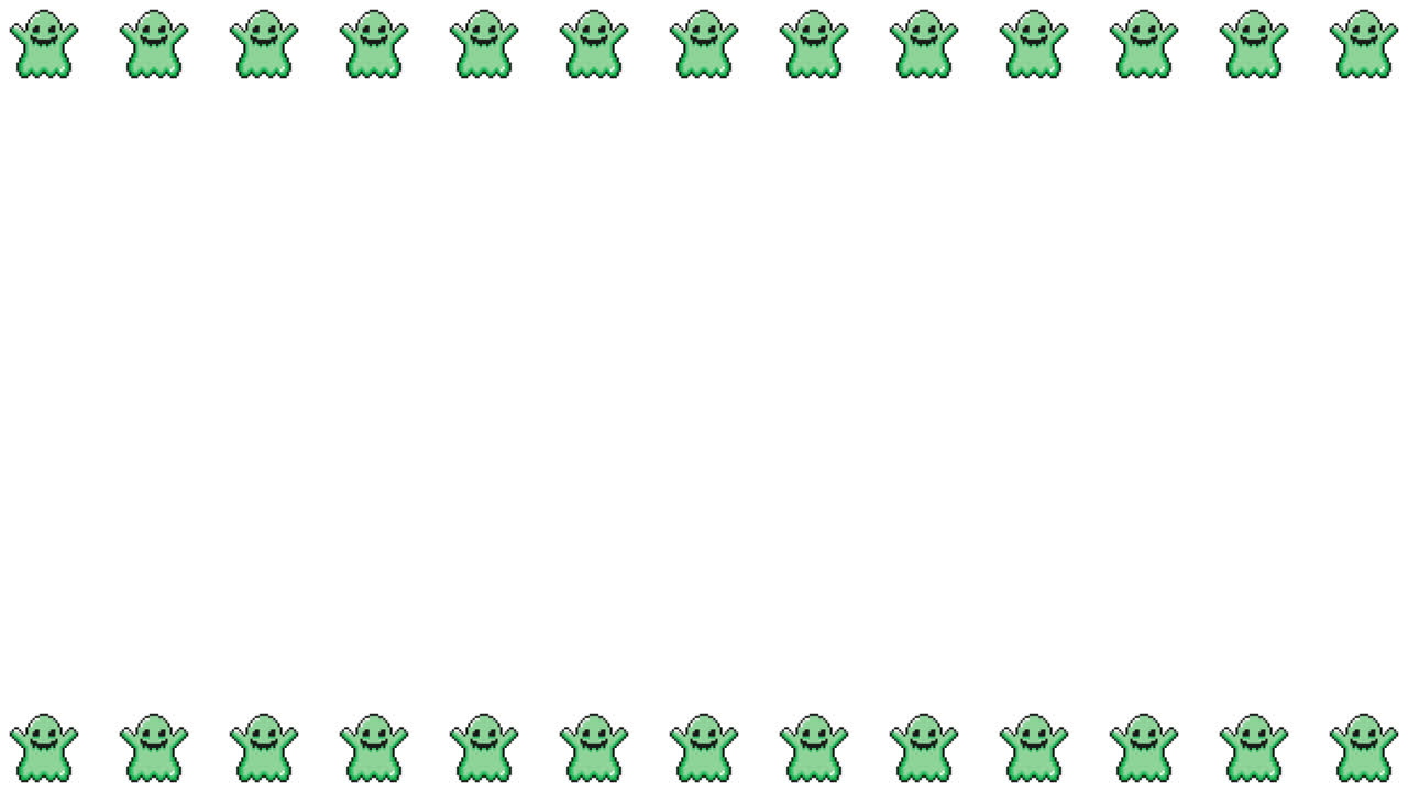 Pixel Art Halloween Ghost Frame Animated Overlay 1080p Transparent 30 fps (7).mov