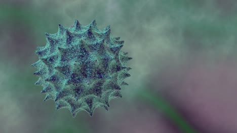 un solo virus en un fondo multicolor