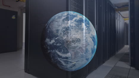 Animation-of-a-globe-against-computer-server-room