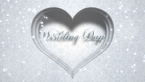 hochzeitstag und silberne herzen mit fliegenfunkeln