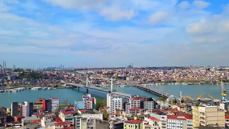 great view of istanbul from the galata tower.turkey. european part of the city. timelapse.