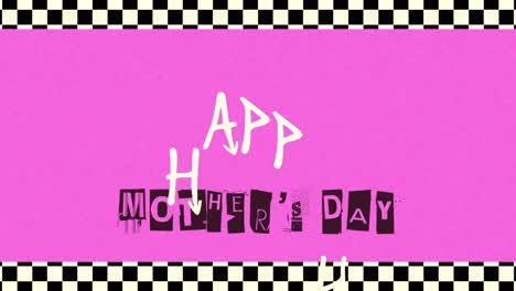 celebrate mothers day with a pink and checkered-themed greeting