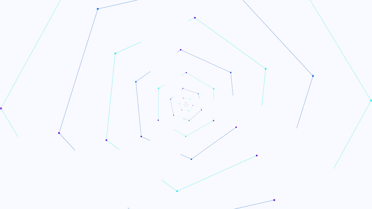 Abstract Geometric Tunnel of Rotating Hexagonal Lines
