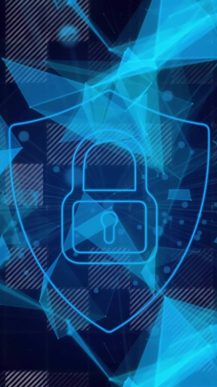 Animazione di elaborazione dati e persona digitale su sfondo nero
