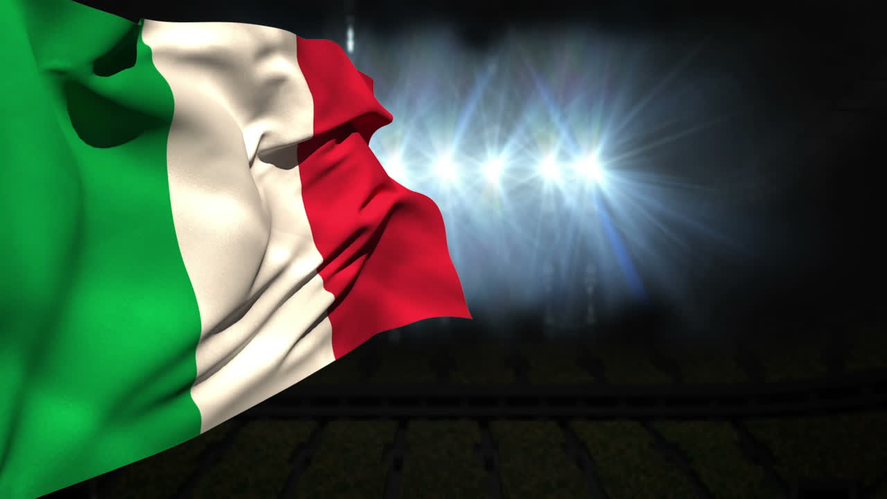 Grande bandiera nazionale italiana che sventola