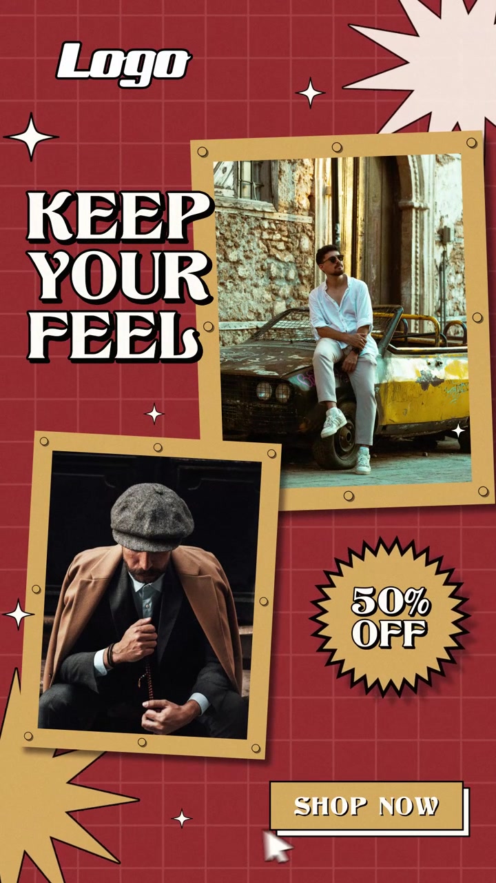 Retro commercial instagram stories for vintage marketing promos and social media videos