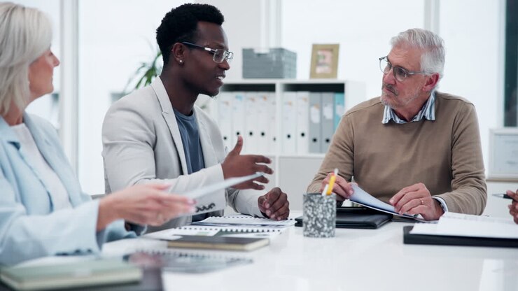 Group of colleagues in a business meeting