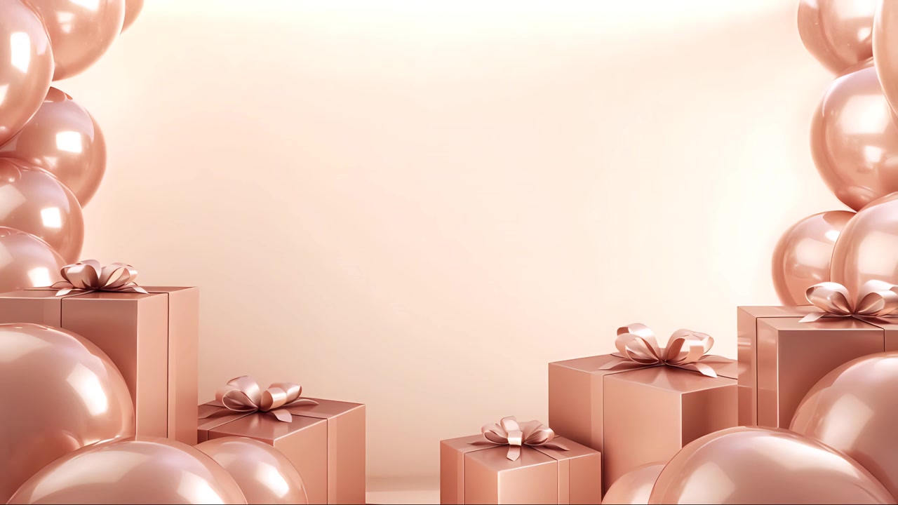 Birthday background with balloons 4K