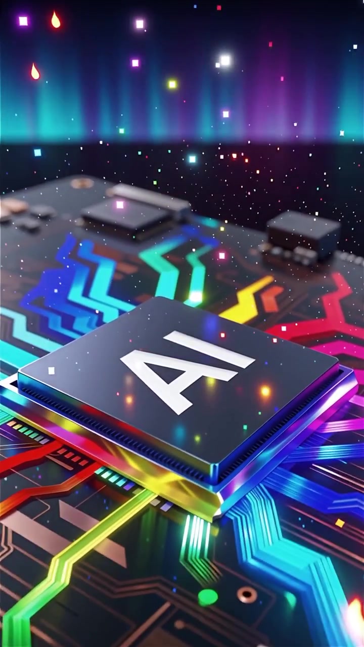 Futuristic AI Chip Motherboard Technology Background