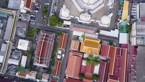 aerial view of a buddhist temple in thailand